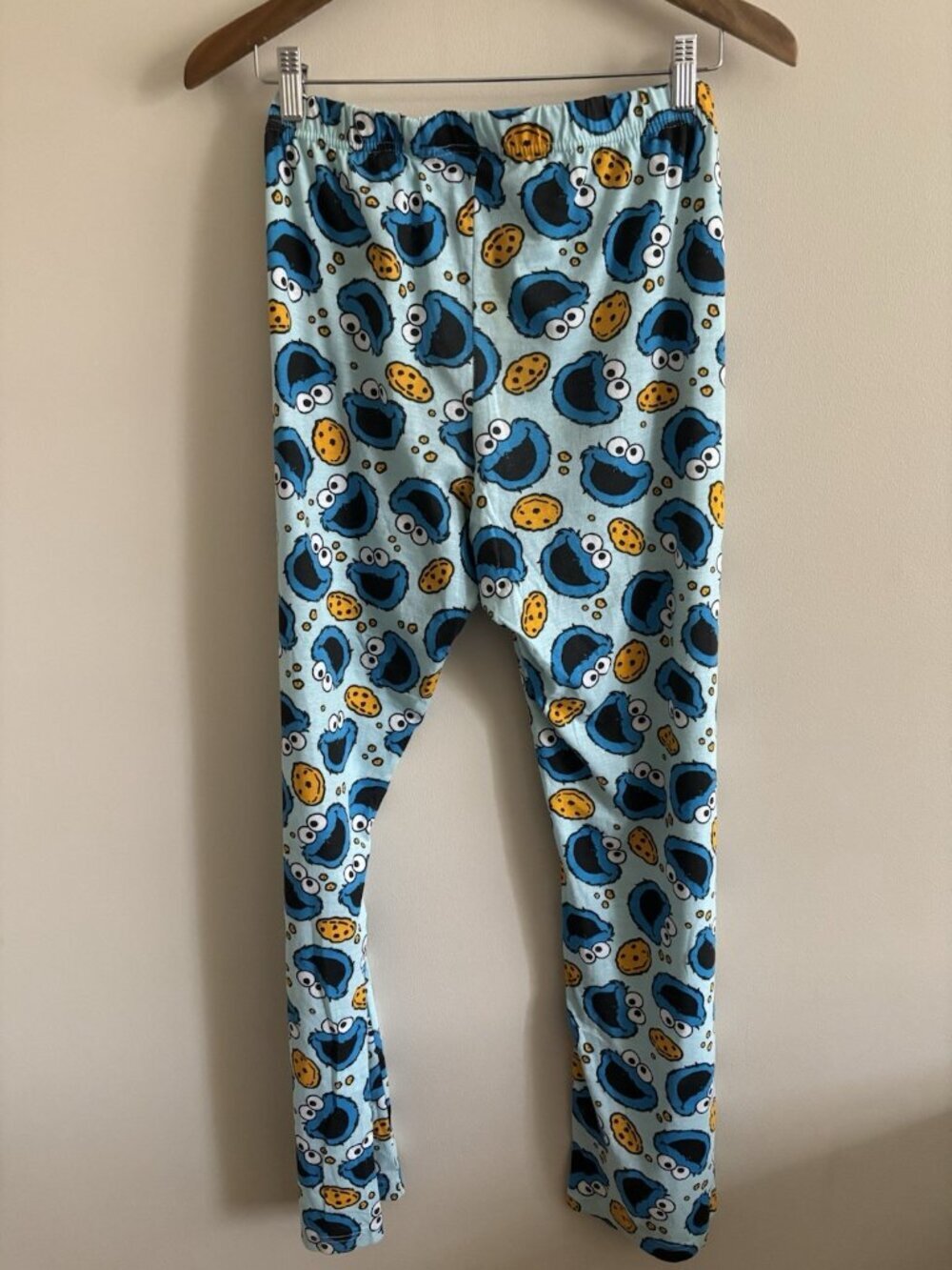 Women's Cookie Monster Pajama Pants Lounge Blue Medium Lightweight Sesame Street - Picture 9 of 10
